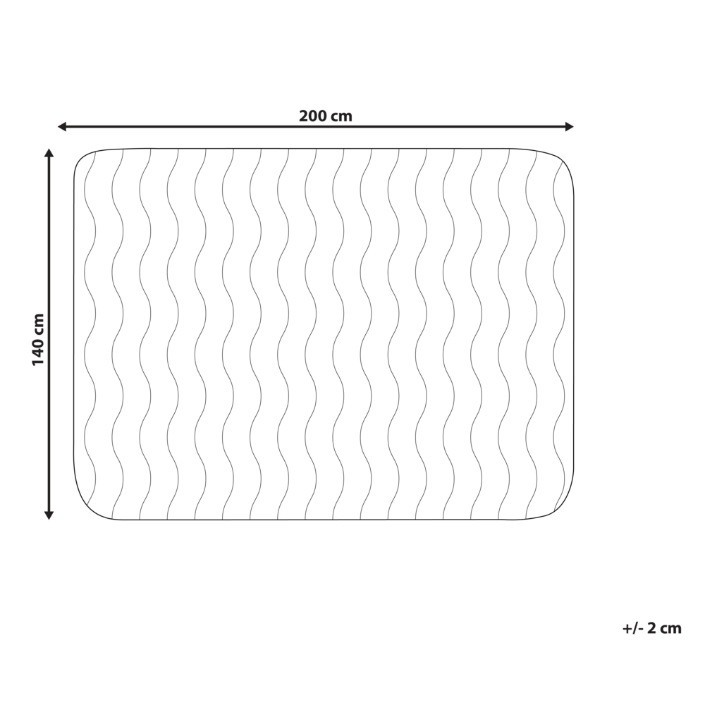 Proteggi-materasso in microfibra bianca 140 x 200 cm Imbottitura impermeabile in poliestere Imbottitura trapuntata con bordi a rilievo