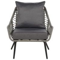 Set da Balcone con Tavolino e 2 Sedie in Finto Rattan Beige con Cuscini da esterno giardino terrazzo balcone