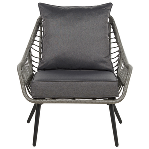 Set da Balcone con Tavolino e 2 Sedie in Finto Rattan Beige con Cuscini da esterno giardino terrazzo balcone