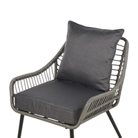 Set da Balcone con Tavolino e 2 Sedie in Finto Rattan Beige con Cuscini da esterno giardino terrazzo balcone