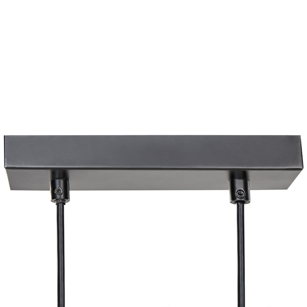 Lampada a sospensione Legno scuro Base in ferro Paralume in legno di quercia 4 punti luce Accessori per la casa Illuminazione