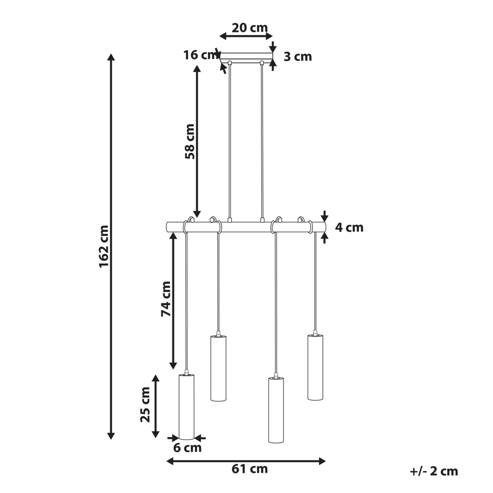 Lampada a sospensione Legno scuro Base in ferro Paralume in legno di quercia 4 punti luce Accessori per la casa Illuminazione