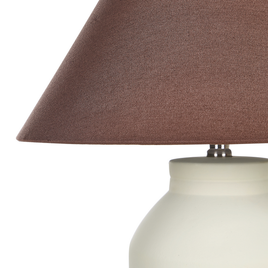 Lampada da comodino in ceramica beige con paralume in tessuto di lino illuminazione tradizionale soggiorno