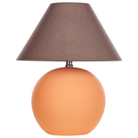 Lampada da tavolo in ceramica con base in terracotta nero e paralume in tessuto di lino illuminazione tradizionale soggiorno camera da letto