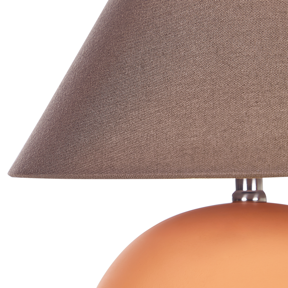 Lampada da tavolo in ceramica con base in terracotta nero e paralume in tessuto di lino illuminazione tradizionale soggiorno camera da letto