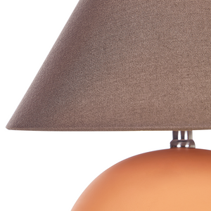 Lampada da tavolo in ceramica con base in terracotta nero e paralume in tessuto di lino illuminazione tradizionale soggiorno camera da letto