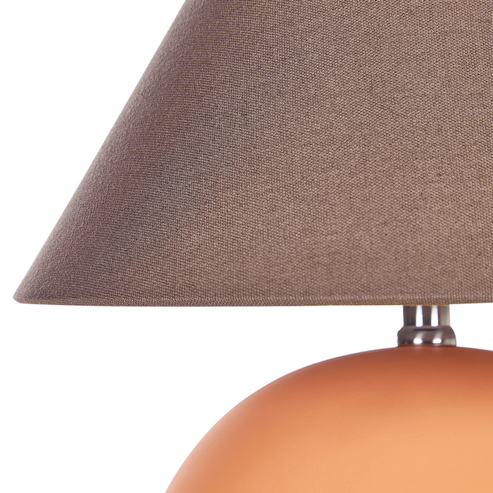 Lampada da tavolo in ceramica con base in terracotta nero e paralume in tessuto di lino illuminazione tradizionale soggiorno camera da letto