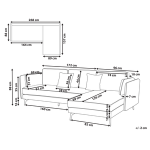 Divano 3 posti angolare regolabile lato sinistro in velluto grigio stile moderno design classico