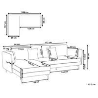 Divano 3 posti angolare regolabile lato destro in velluto beige stile moderno design classico
