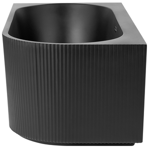 Vasca da bagno angolare destra in acrilico nero opaco 170 x 80 cm Finitura scanalata Bagno in stile moderno