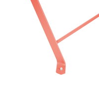 Set da balcone 3 elementi tavolo e sedie rotonde da esterno in acciaio rosso corallo pieghevole all'aperto