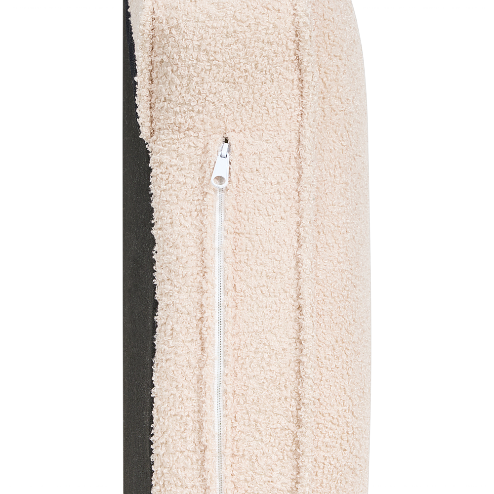 Chaise longue Velluto Beige Chiaro Rivestimento Gambe In Metallo nero versione sinistra