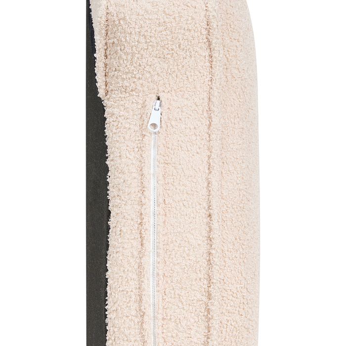 Chaise longue Velluto Beige Chiaro Rivestimento Gambe In Metallo nero versione sinistra