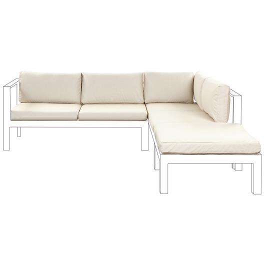 Set di copricuscini da esterno Beige Poliestere Acqua Repellente Set di copricuscini extra Protezione UV con zip