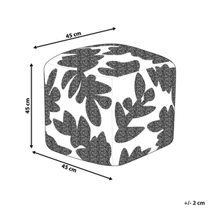 Pouf in cotone beige 45 x 45 x 45 cm con imbottitura in EPS Rivestimento spesso con motivo bohémien