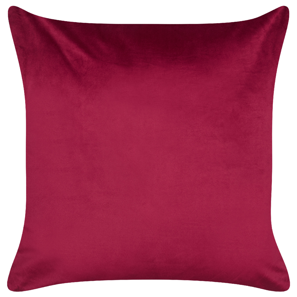 Set di 2 cuscini in velluto con stampa alberi di Natale rosso sfoderabili 45 x 45 cm soggiorno camera da letto