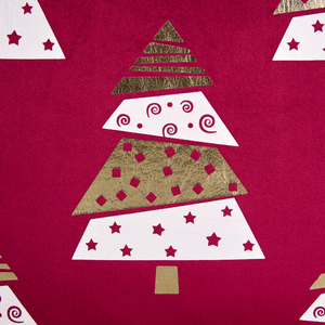 Set di 2 cuscini in velluto con stampa alberi di Natale rosso sfoderabili 45 x 45 cm soggiorno camera da letto