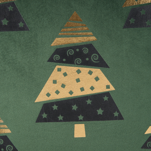 Set di 2 cuscini in velluto con stampa alberi di Natale verde sfoderabili 45 x 45 cm soggiorno camera da letto