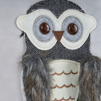 Set di 2 cuscini sparsi in tessuto di velluto grigio 45 x 45 cm Motivo gufo sfoderabile Soggiorno Camera da letto