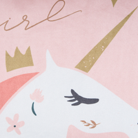 Set di 2 cuscini per bambini in tessuto di velluto rosa 45 x 45 cm Motivo unicorno sfoderabile Soggiorno Camera da letto