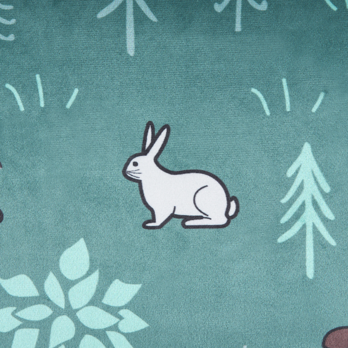 Set di 2 cuscini decorativi in velluto verde menta 45 x 45 cm per bambini con stampa di motivi animali forestali moderni per bambini Accessori decorativi