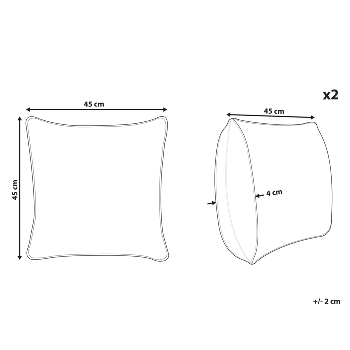 Set di 2 cuscini in cotone bianco sfoderabili con motivo a pesci 45 x 45 cm per bambini cameretta