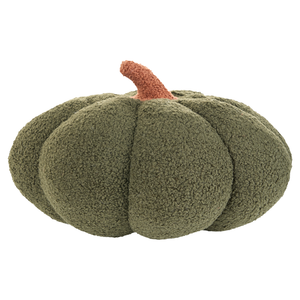 Cuscino di peluche a forma di zucca in tessuto bouclé verde âŒ€ 35 cm decorazione accessorio di halloween