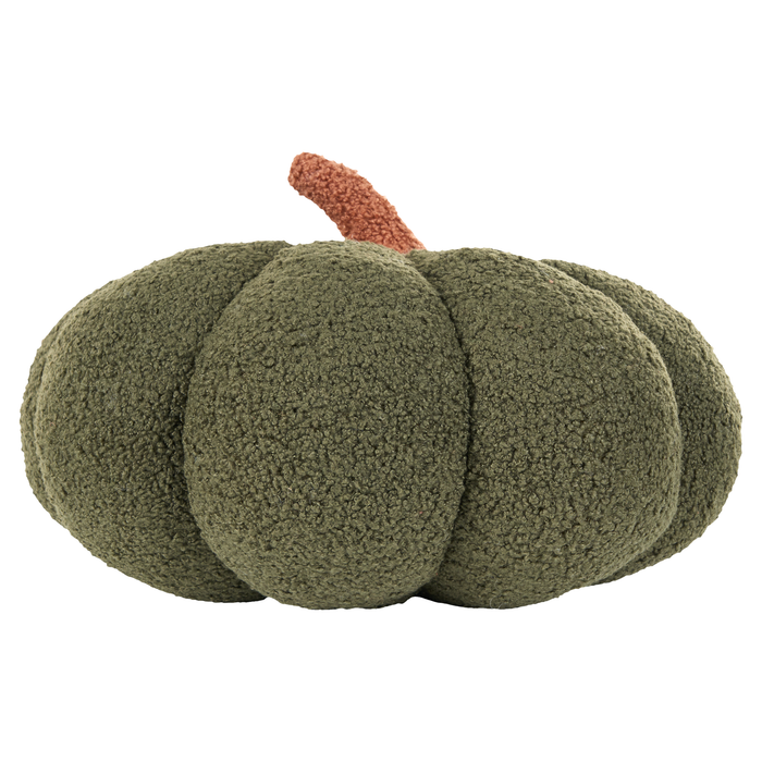 Set 2 cuscini di peluche a forma di zucca in tessuto bouclé verde âŒ€ 35 cm decorazione accessorio di halloween