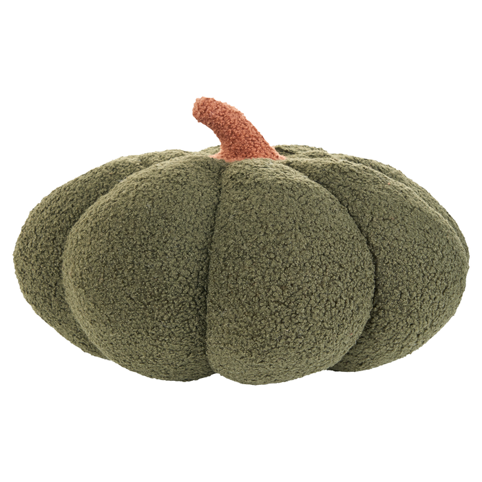 Set 2 cuscini di peluche a forma di zucca in tessuto bouclé verde âŒ€ 35 cm decorazione accessorio di halloween