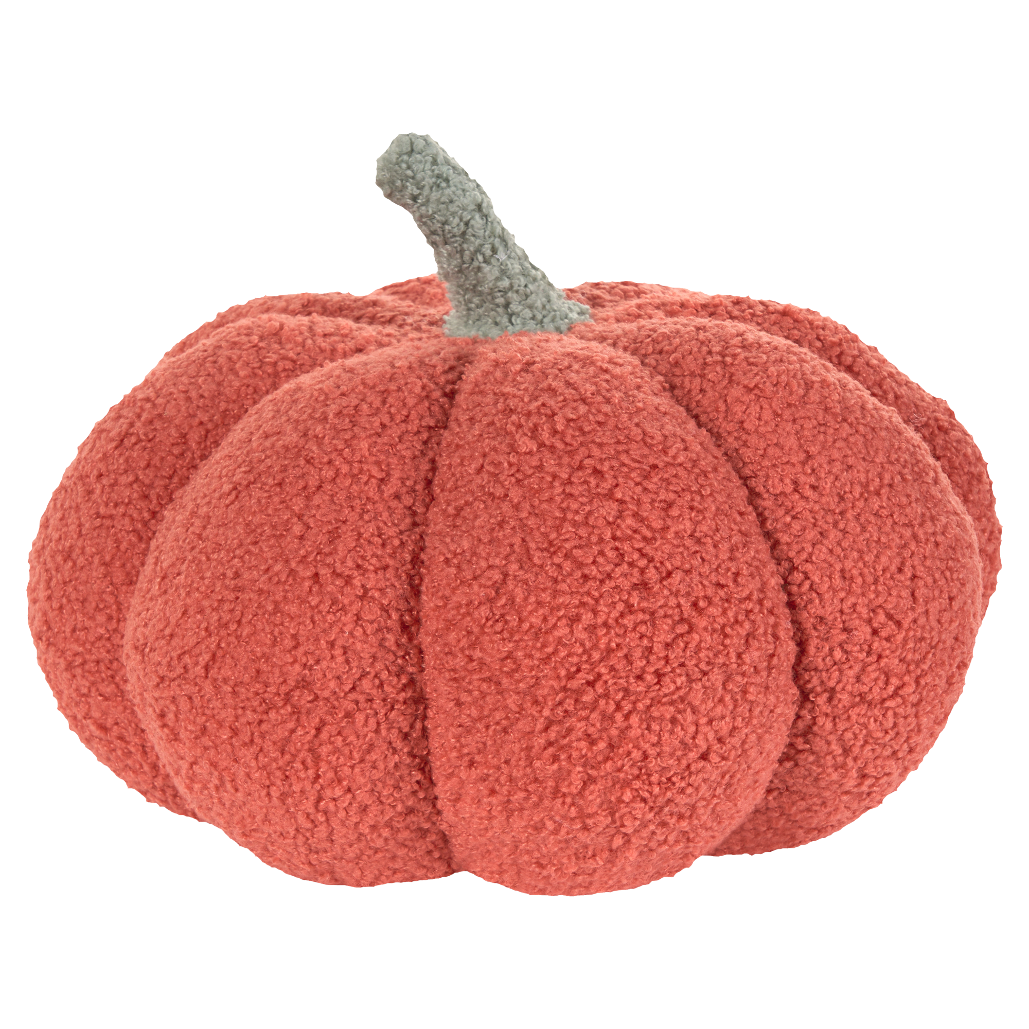 	Set 2 cuscini di peluche a forma di zucca in tessuto bouclé arancione âŒ€ 28 cm decorazione accessorio di halloween