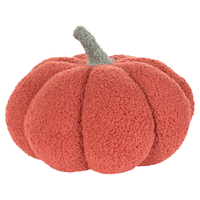 	Set 2 cuscini di peluche a forma di zucca in tessuto bouclé arancione âŒ€ 28 cm decorazione accessorio di halloween