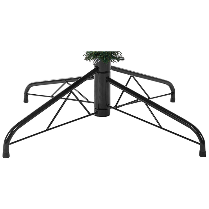 Albero di Natale Artificiale Bianco con rami Innevati Base Metallo PVC 210 cm stile moderno scandinavo