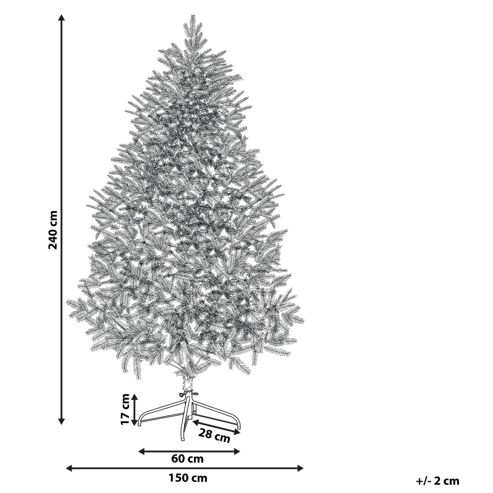Albero di Natale Artificiale Bianco con rami Innevati Base Metallo PVC 210 cm stile moderno scandinavo