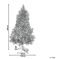 Albero di Natale con Neve Artificiale con Pigne e Bacche Rosse 210 cm stile tradizionale classico