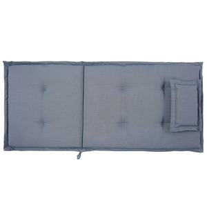 Set di 6 sedie da giardino in legno di acacia scuro naturale regolabili e pieghevoli per esterni con braccioli in stile rustico con cuscini blu