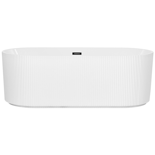 Vasca da bagno freestanding ovale in acrilico bianco opaco 170 x 80 cm Finitura scanalata Bagno in stile moderno