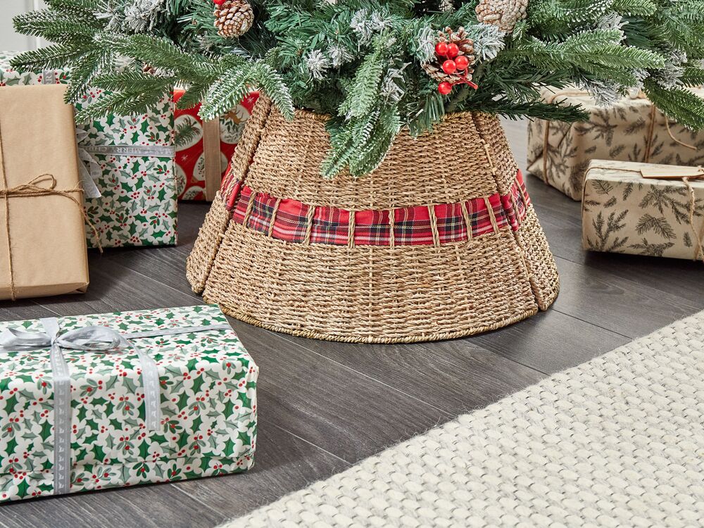 Copribase per Albero di Natale realizzato a mano rotondo ⌀ 50 naturale stile Boho Rotondo Accessori natalizi