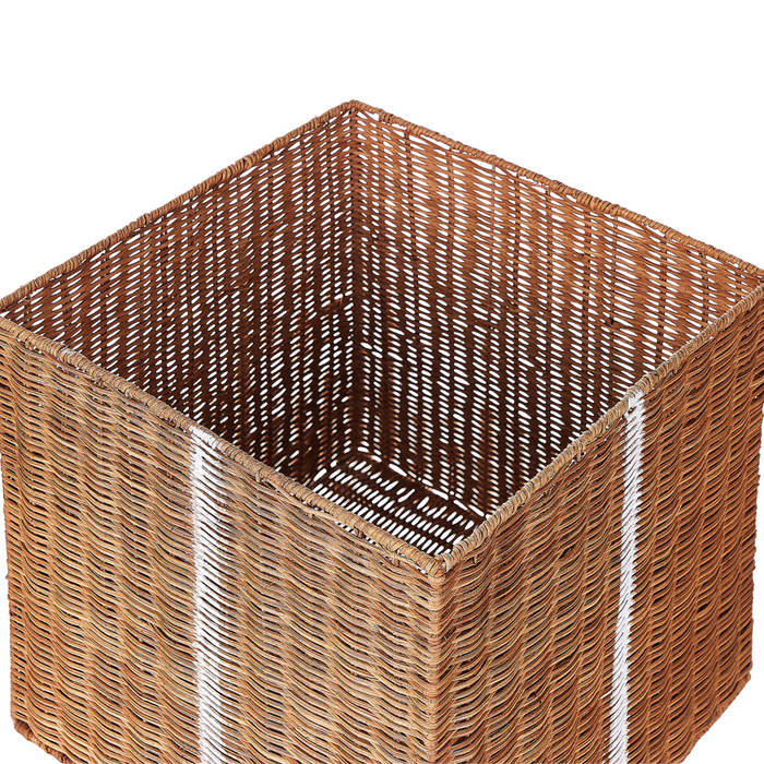 Scatole regalo decorative in rattan marrone Set di 3 scatole quadrate di varie dimensioni Design rustico