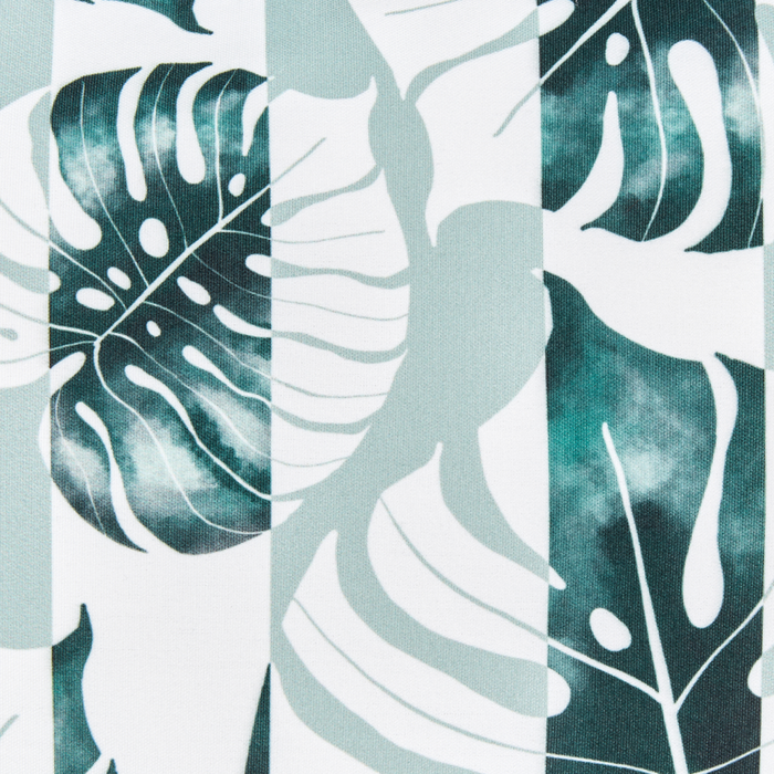 Set di 2 cuscini da giardino in tessuto di poliestere verde con motivo a strisce e foglie 40 x 60 cm esterni giardino elegante