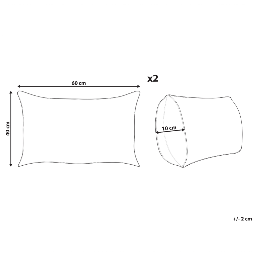 Set di 2 cuscini da giardino in tessuto di poliestere verde con motivo a strisce e foglie 40 x 60 cm esterni giardino elegante