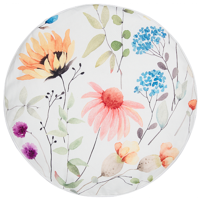 Set di 2 cuscini da giardino per esterni tessuto di poliestere multicolore con motivo floreale ⌀ 40 cm esterno giardino