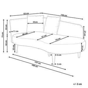Chaise Lounge in velluto grigio chiaro lato sinistro gambe in legno scuro design moderno