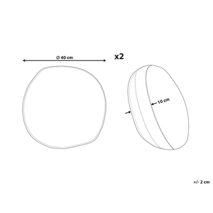 Set di 2 cuscini da esterno in tessuto di poliestere marrone con motivo astratto ⌀ 40 cm terrazzo esterno interno