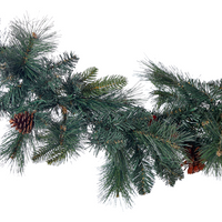 Festone di natale artificiale verde con luci LED bianche 180 cm decorazione natalizia accessorio