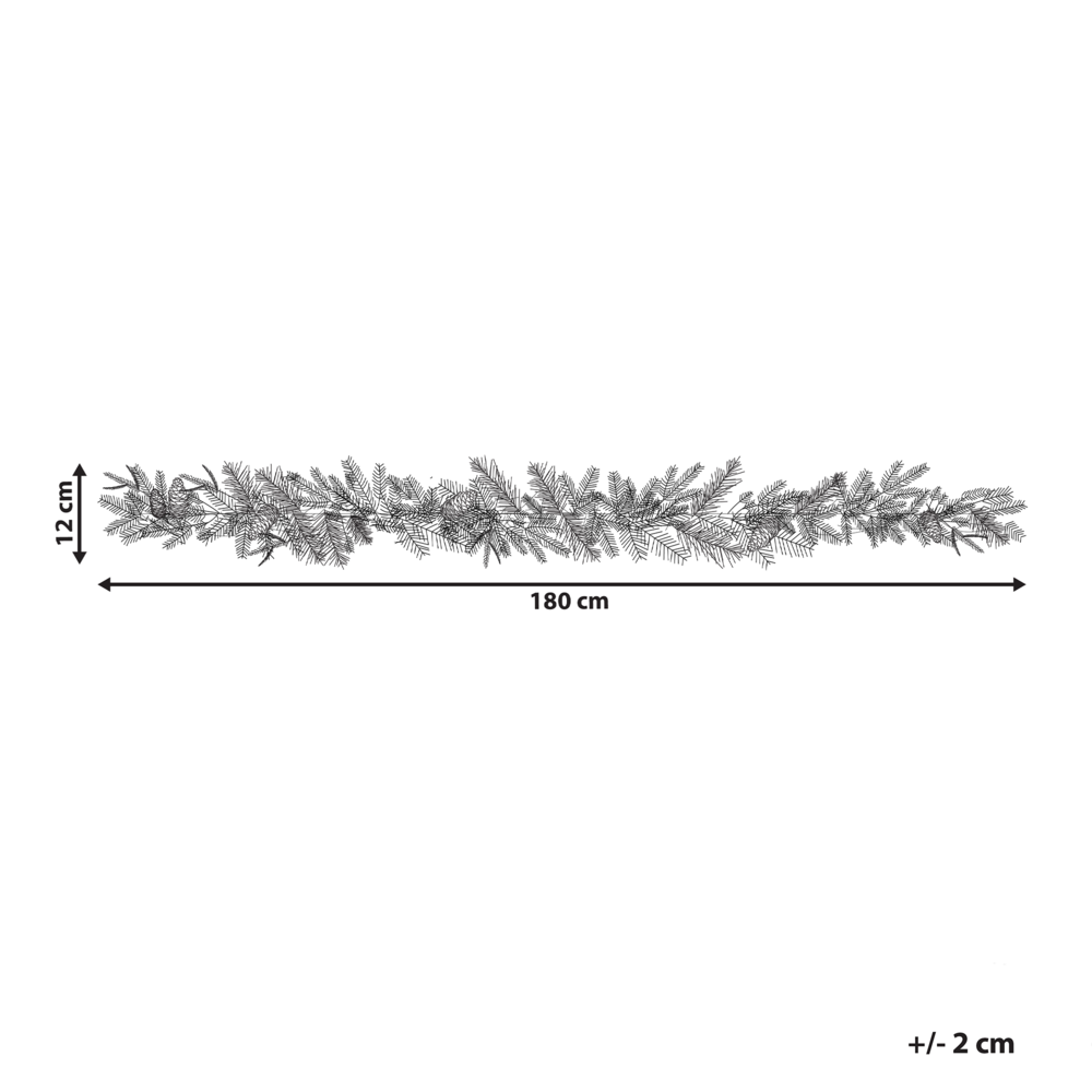 Festone di natale artificiale verde con luci LED bianche 180 cm decorazione natalizia accessorio