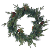 Ghirlanda natalizia con pigne sintetiche e bacche 60 cm verde decorazione natalizia accessorio porta