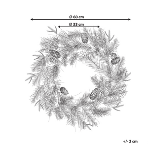 Ghirlanda natalizia con pigne sintetiche e bacche 60 cm verde decorazione natalizia accessorio porta
