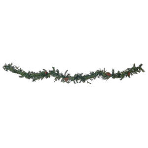 Festone di Natale artificiale a LED 270 cm verde decorazione natalizia accessorio