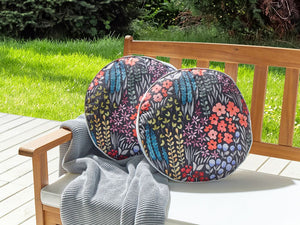 Set di 2 cuscini da esterno in poliestere multicolore ⌀ 40 cm Cuscino rotondo con stampa floreale da giardino Patio