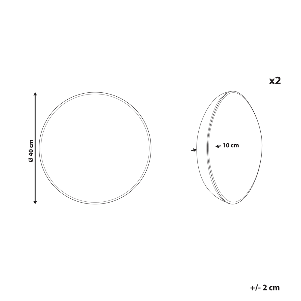 Set di 2 cuscini da esterno in poliestere multicolore ⌀ 40 cm Cuscino rotondo con stampa floreale da giardino Patio
